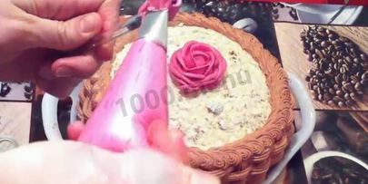 торт корзина с цветами