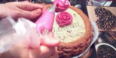торт корзина с цветами