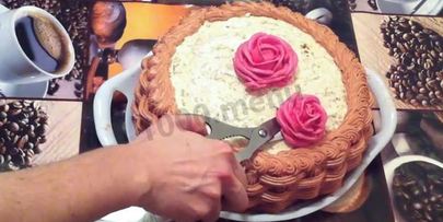 торт корзина с цветами