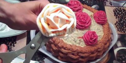 торт корзина с цветами