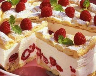 Торт Птичье молоко с малиной