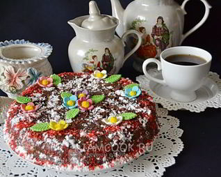 Торт с кремом на кефире