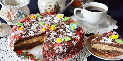 торт с кремом на кефире