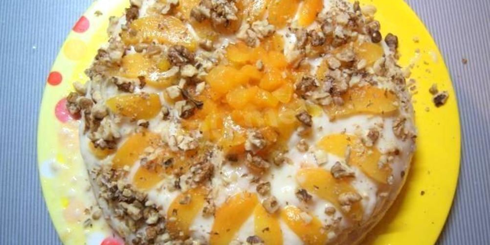 Рецепт торт с персиками и ванильным вкусом