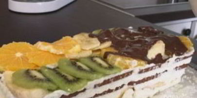 творожный торт с фруктами без выпечки