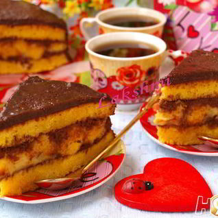 Тыквенный торт с заварным кремом