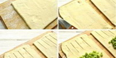 выпечка с ревенем из слоеного теста