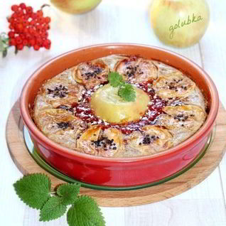 Гречневая запеканка с карамельными яблоками