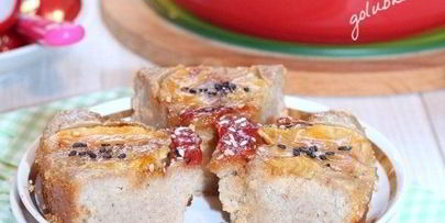 гречневая запеканка с карамельными яблоками