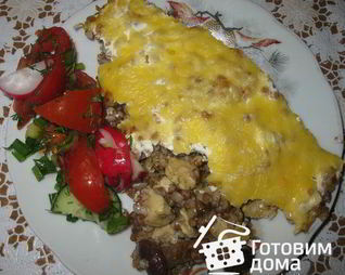 Гречневая запеканка с курицей и грибами