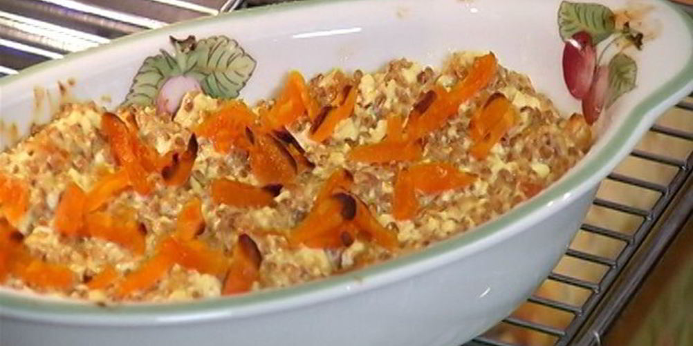 Рецепт гречневая запеканка с творогом и курагой