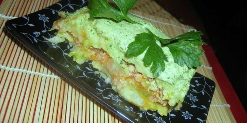 Рецепт кабачковая запеканка-пирог с мясом