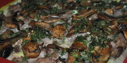 кабачковая запеканка с мясом и грибами