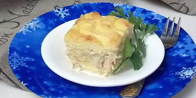 картофельная запеканка с курицей и сыром