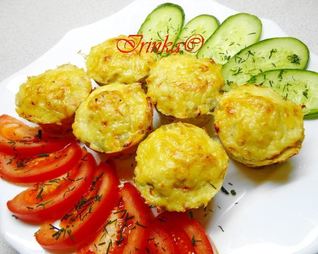 Мини-запеканки из куриного филе с творогом