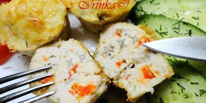 мини-запеканки из куриного филе с творогом