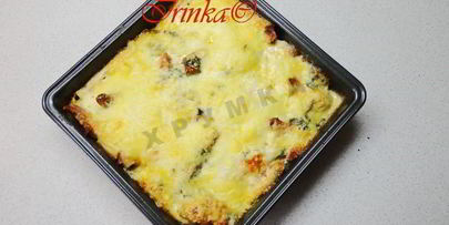 нежная запеканка из цветной капусты в духовке с сосисками