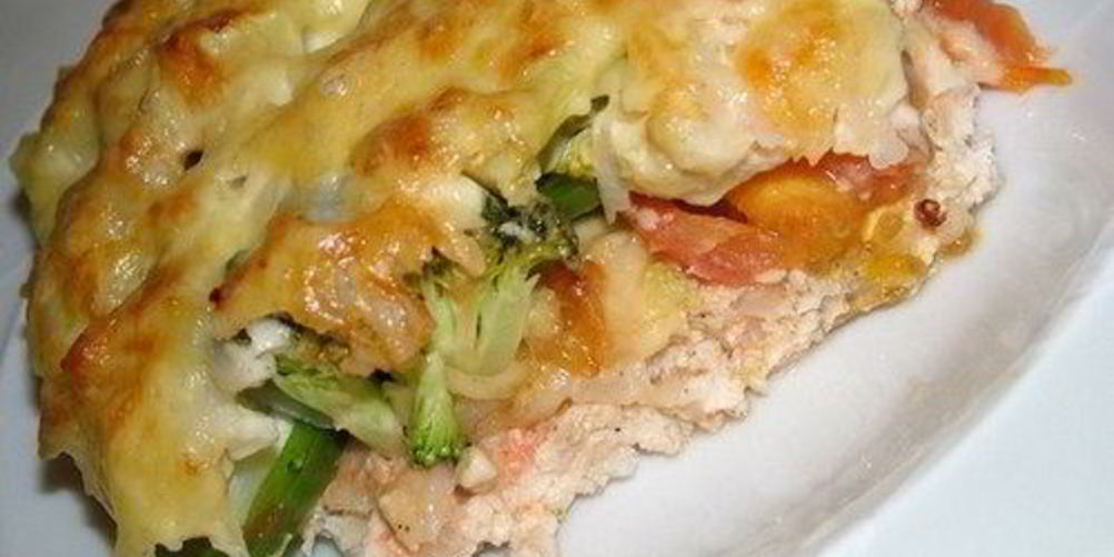 Рецепт овощная запеканка с сыром и куриным фаршем