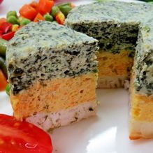 Рецепт Разноцветная запеканка с куриным фаршем