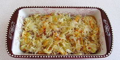 рыбная запеканка с квашеной капустой