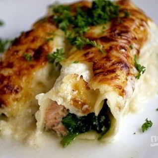 Рыбная запеканка со шпинатом