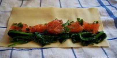 рыбная запеканка со шпинатом