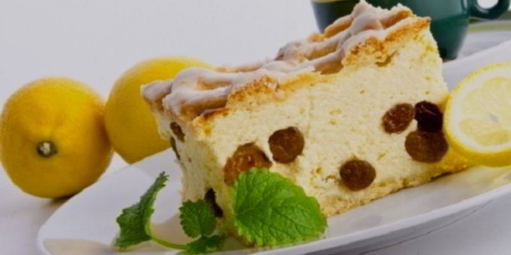 Рецепт творожная запеканка с лимоном