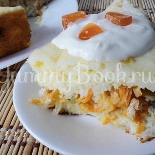 Творожная запеканка с начинкой из мультиварки