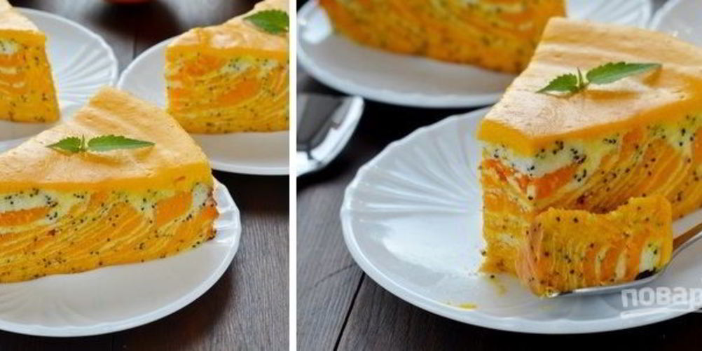 Рецепт творожная запеканка с тыквой и маком