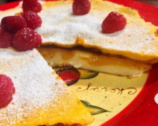 Творожная запеканка с замороженными ягодами и тыквой