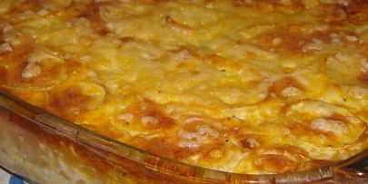 тыквенная запеканка с картофелем и грибами