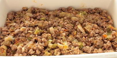 запеканка из говяжьего фарша с луком-пореем и картофелем