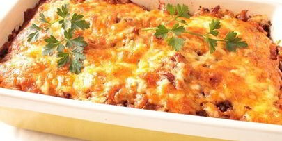 запеканка из говяжьего фарша с луком-пореем и картофелем