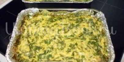 запеканка из кабачков и фарша под сырно-яичной заливкой