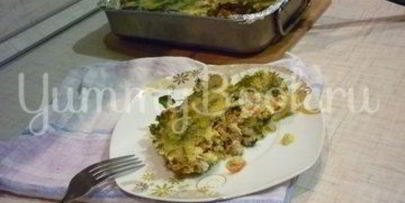 запеканка из кабачков и фарша под сырно-яичной заливкой