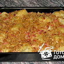 Рецепт Запеканка из цветной капусты с ветчиной