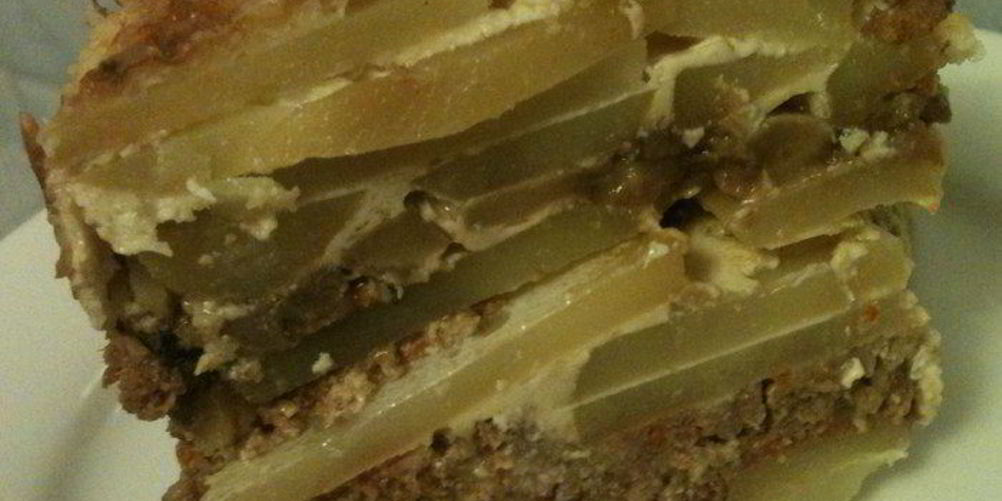 Рецепт запеканка картофельная с фаршем и грибами