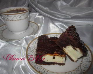 Запеканка на шоколадном тесте, с горячим шоколадом