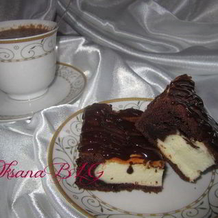 Запеканка на шоколадном тесте, с горячим шоколадом