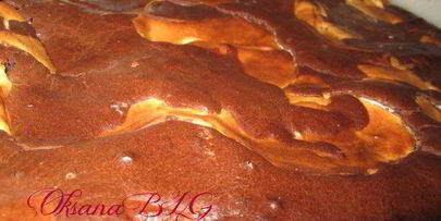 запеканка на шоколадном тесте, с горячим шоколадом