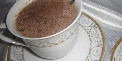 запеканка на шоколадном тесте, с горячим шоколадом