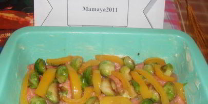 запеканка с брюссельской капустой и семгой