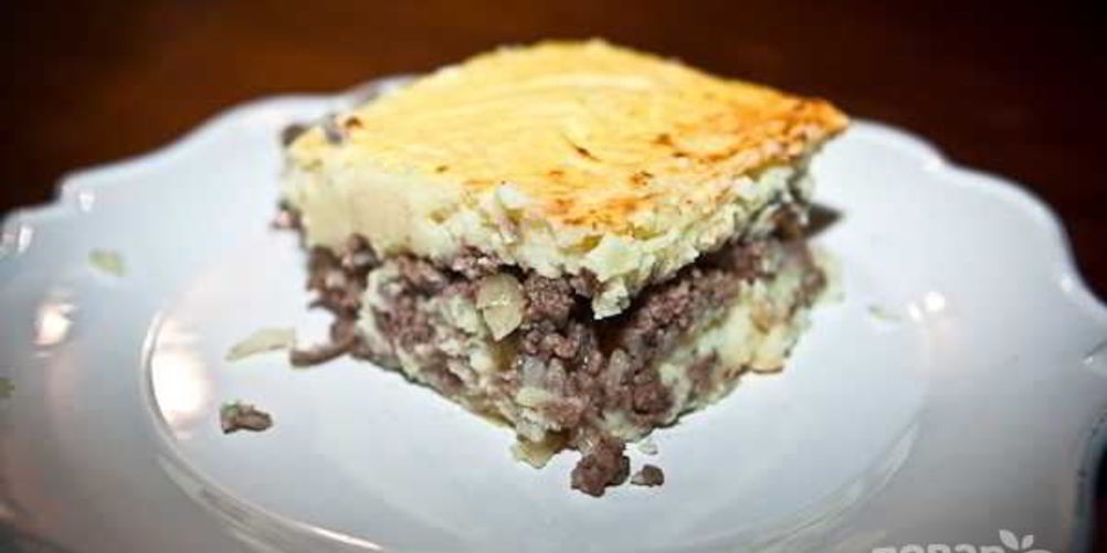 Рецепт запеканка с фаршем и пюре