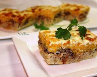 Запеканка с фаршем под тыквенной шубкой