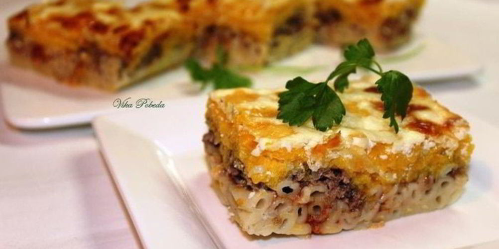 Рецепт запеканка с фаршем под тыквенной шубкой