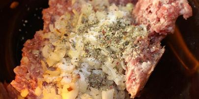 запеканка с фаршем под тыквенной шубкой