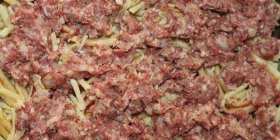 запеканка с фаршем под тыквенной шубкой