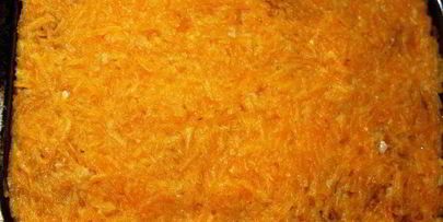 запеканка с фаршем под тыквенной шубкой