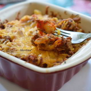 Запеканка с говядиной и сыром чеддер