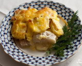 Запеканка с картофелем и рыбой